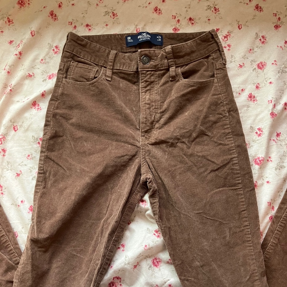 low rise hollister brown flare jeans